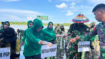 HUT ke-80 TNI di Pohuwato, Kodim 1313 Rayakan dengan Tanam 500 Bibit Mangrove