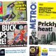 Headline koran: “The buck stops here” dan “Prickly heat!”—Charles tak tinggal di Buckingham Palace, Inggris panas rekor