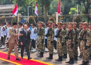 Sjafrie Menyambut Kedatangan Menhan Qatar Sheikh Saoud di Kemhan