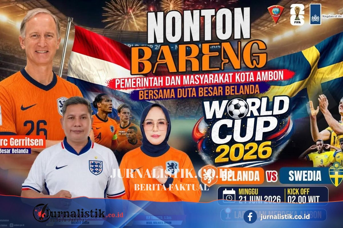 Basis Penggemar Kuat, Pemkot Ambon Gelar Nobar Piala Dunia Bareng Dubes Belanda Regional 20 Juni 2026