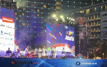 Pramono dan Rano Hadiri Puncak HUT Ke-499 Jakarta di Bundaran HI, Diiringi Tanjidor Betawi