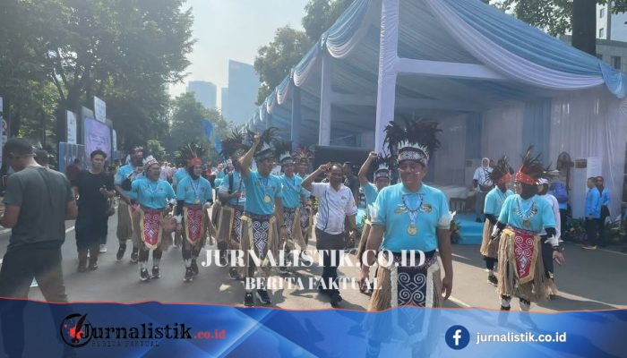 Kostum Papua Nyentrik Jadi Sorotan di Bhayangkara Community Fun Run