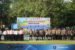 Karo Ops Polda Gorontalo Pimpin Apel Gelar Pasukan Pengamanan PENAS XVII Tahun 2026