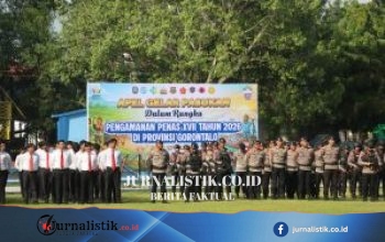 Karo Ops Polda Gorontalo Pimpin Apel Gelar Pasukan Pengamanan PENAS XVII Tahun 2026