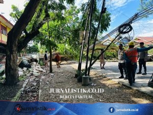 Gerak Cepat Aparat dan Warga Buka Kembali Akses Jalan Usai Pohon Tumbang di Telaga