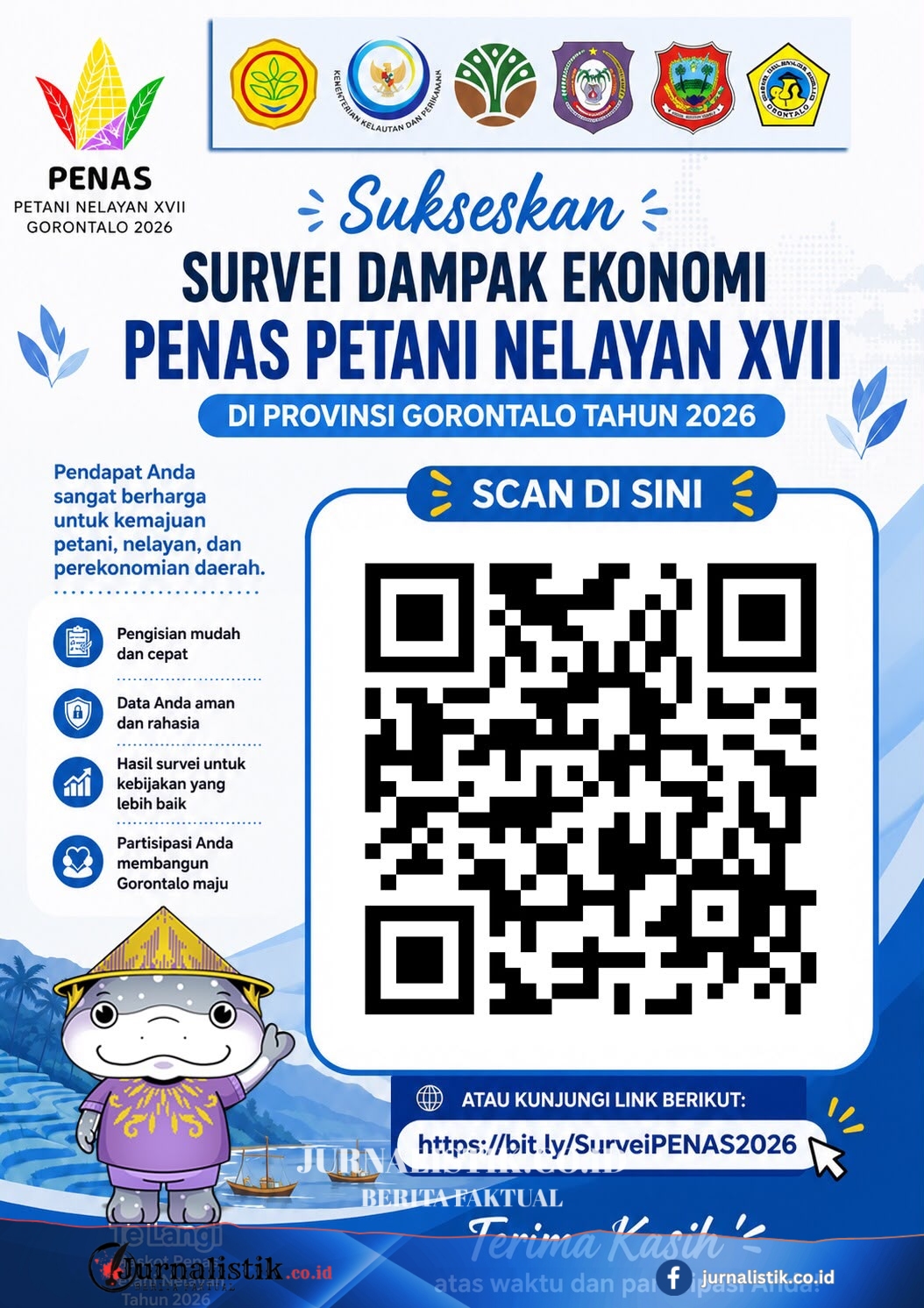 Pemprov Gorontalo Ajak Masyarakat Berpartisipasi dalam Survei Dampak Ekonomi PENAS XVII