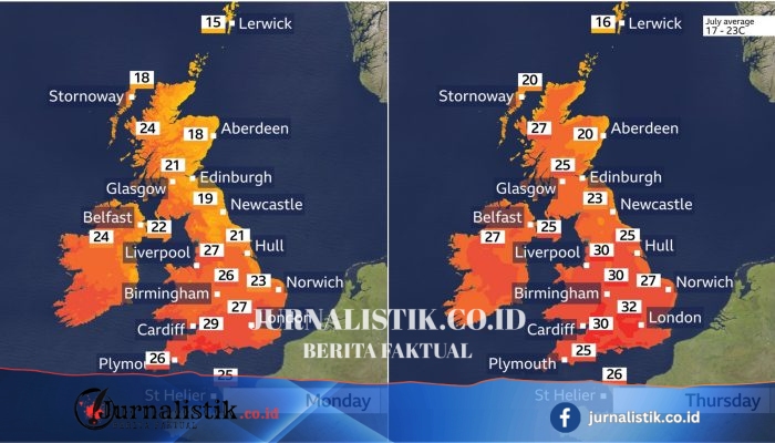 Cuaca Inggris: Gelombang Panas Ketiga Tahun Ini Makin Menguat, Berpotensi Tembus 30°C di Pekan Kedua