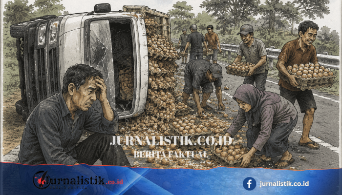 Kecelakaan di Purbalingga Berujung Ironi: Pengemudi Terjebak, Telur Justru Dibawa Warga