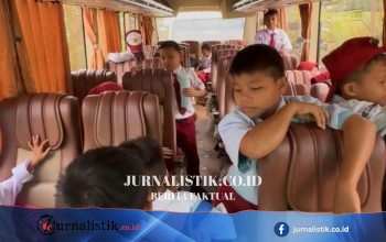Tak Ada Gedung Tetap, Murid SDN 001 Birang Filial Berau Capek Tempuh Bus ke Sekolah Induk