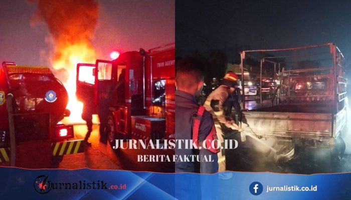 Daihatsu Grand Max Diduga Bawa BBM Hasil Pengecoran Terbakar di Bypass Bandar Lampung, Sopir Menghilang