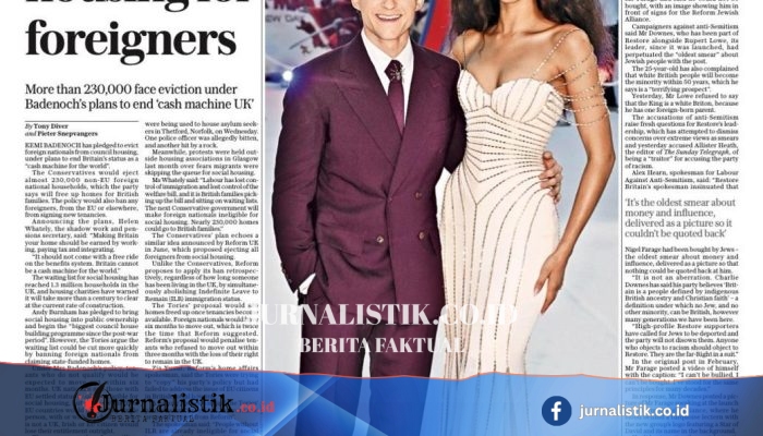 Headlines surat kabar: Tories akhiri rumah sosial bagi warga asing, dan “Bottoms down”