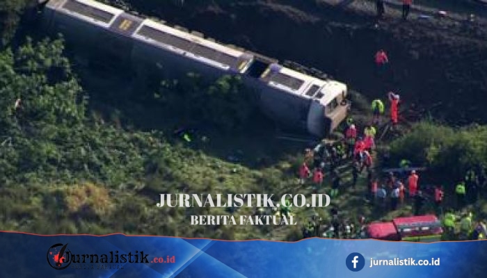 Rekaman Udara Kereta Tergelincir Dekat Lewes, East Sussex