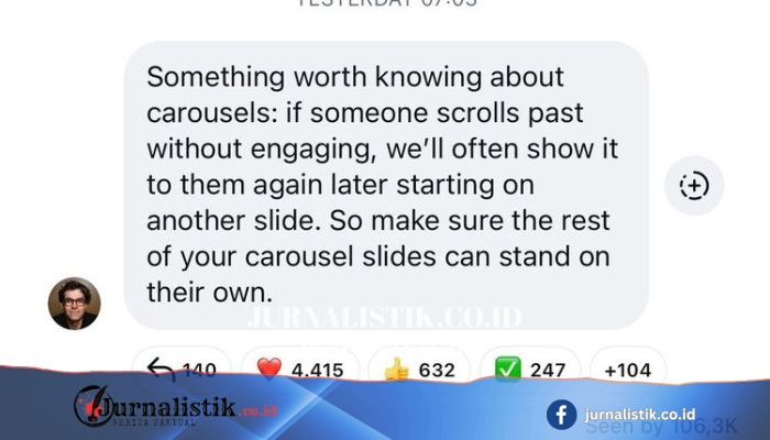 Adam Mosseri jelaskan kenapa Instagram menampilkan ulang carousel yang sudah dilewati (bukan bug)