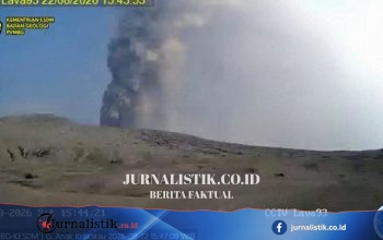 Anak Krakatau Erupsi Lima Kali dalam Empat Jam, Kolom Abu Setinggi 400 Meter