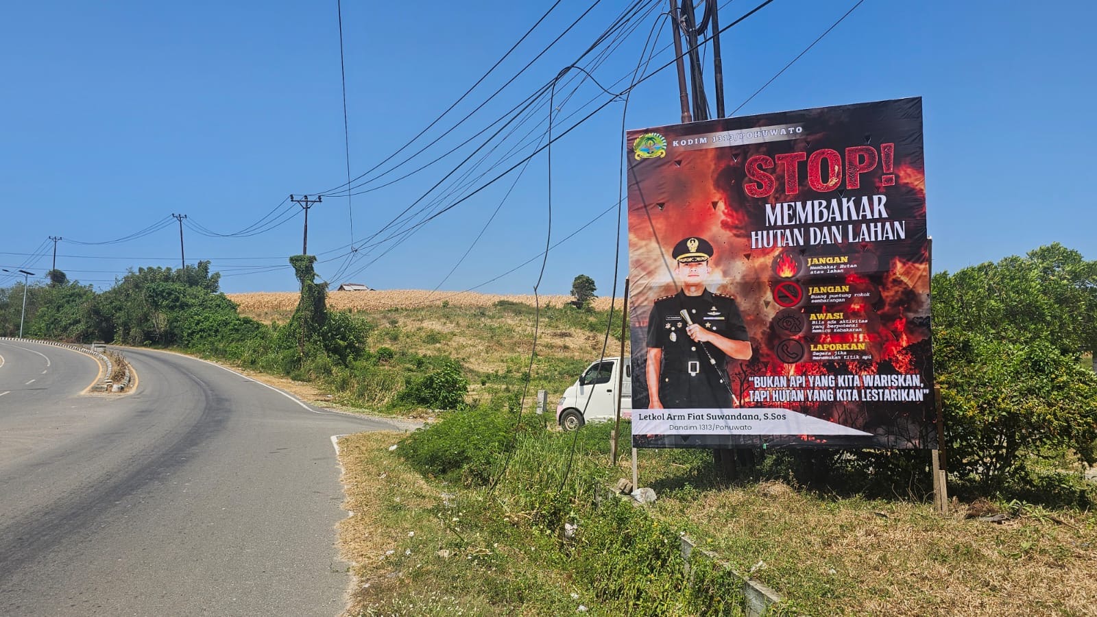 Letkol Arm Fiat Suwandana, Dandim 1313/Pohuwato, Ajak Warga Cegah Karhutla: Stop Pembakaran Hutan dan Lahan