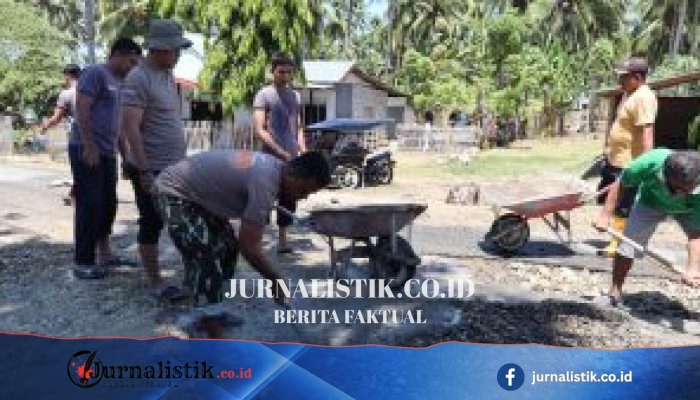 Hari ke-11 Gotong Royong di Desa Isimu Raya, Personel Batalyon A Pelopor dan Staf Brimob Gorontalo Tuntaskan 6 Titik Jalan Rusak Parah