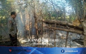Kebakaran Lahan di Desa Bulota, Polisi dan Warga Sigap Padamkan Api