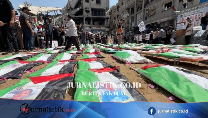 Pemakaman massal di Gaza untuk 112 warga Palestina yang tewas dalam serangan Israel 2023