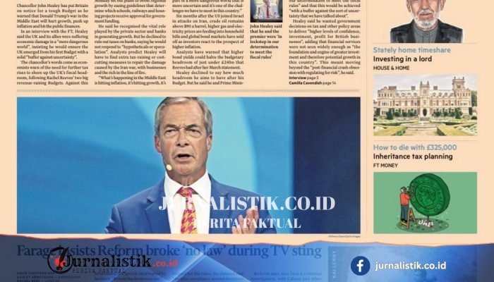Healey: “Nigel on the ropes” dan “Tough first budget” menghiasi headline surat kabar