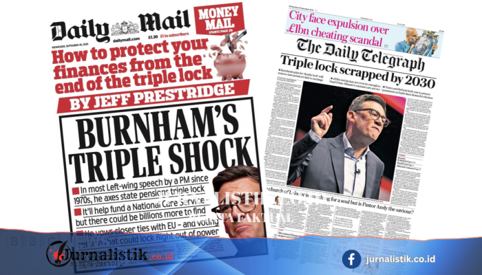 Rabu, tajuk surat kabar menyoroti pidato Andy Burnham dan Manchester City menghadapi pengusiran