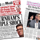 Sorotan halaman depan surat kabar: ‘Burnham’s triple shock’ dan ‘City face expulsion’