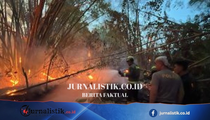 62 Personel Polda Gorontalo Padamkan Kebakaran Lahan di Lombongo, Suwawa Tengah