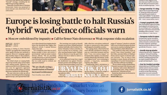Headline Koran: Rusia unggul menghentikan “perang hibrida” (‘hybrid’ war) dan “Oh chute!”