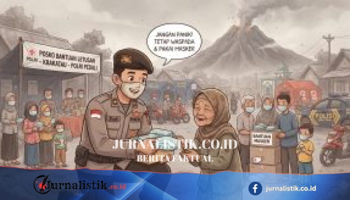 Polri Kerahkan AWC dan Masker untuk Redam Dampak Abu Vulkanik Anak Krakatau, Warga Diminta Tenang