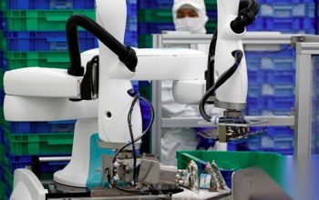 Korea Selatan 1.220 Robot per 10.000 Pekerja Manufaktur (2024), China 166